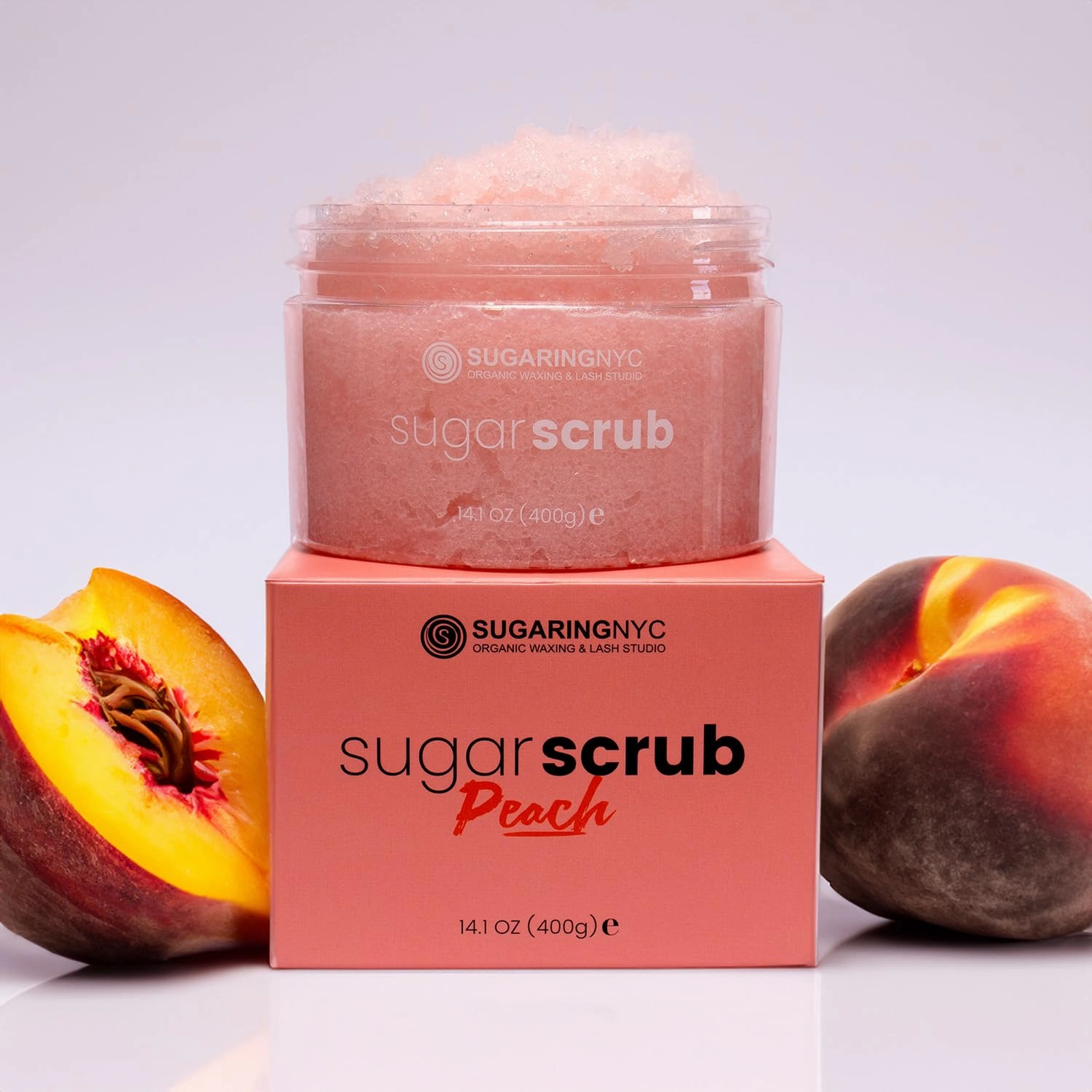 Sugaring NYC Moisturizing and Exfoliating Signature Body Scrub - Silky Smooth Skin and Ingrown Hair Prevention (Juicy Peach)