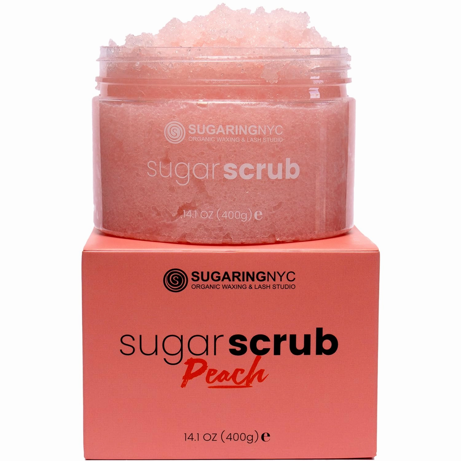Sugaring NYC Moisturizing and Exfoliating Signature Body Scrub - Silky Smooth Skin and Ingrown Hair Prevention (Juicy Peach)