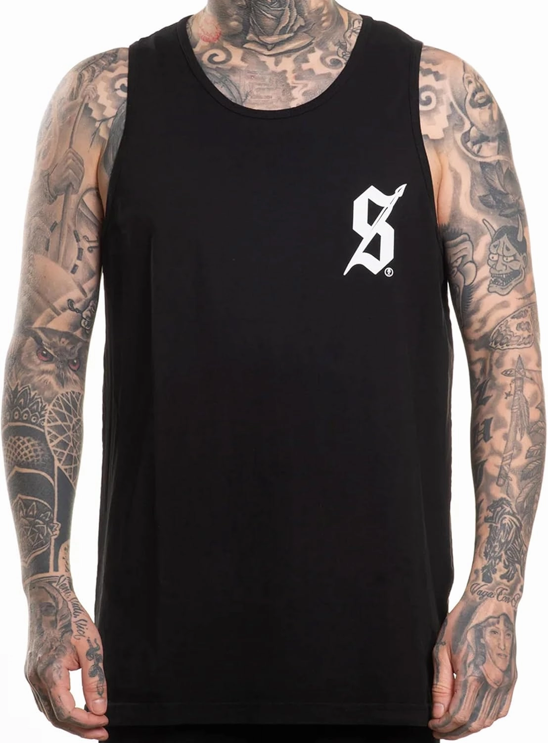 Sullen Mens Bold Tank Tattoo Lifestyle Graphic Art Sleeveless Soft Premium Tank Top Black