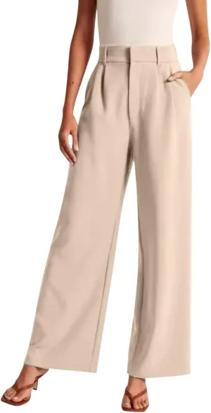 Summer Pants for Women 2024 Trendy Women Wide Leg Pants for Women Work Business Casual High Waisted Dress