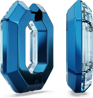 Swarovski Lucent Hoop Earrings, Octagon Shape, Small, Blue