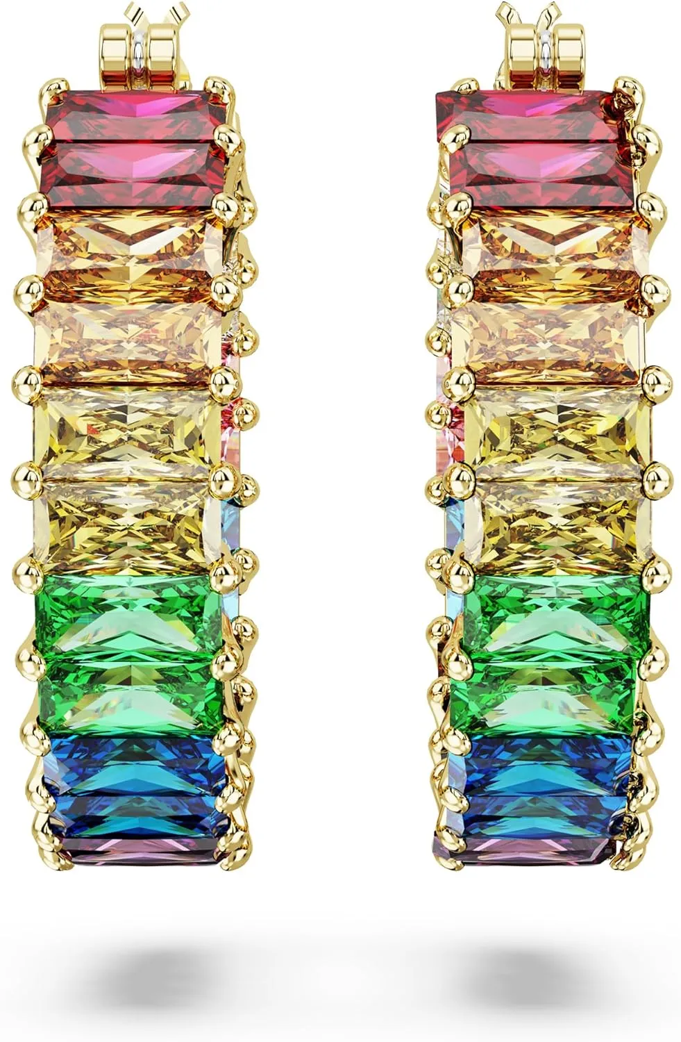 Swarovski Matrix Hoop Earrings Collection, Crystals on Metal Finish Settings