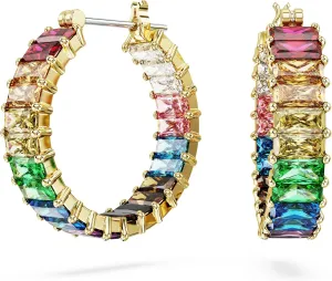 Swarovski Matrix Hoop Earrings Collection, Crystals on Metal Finish Settings