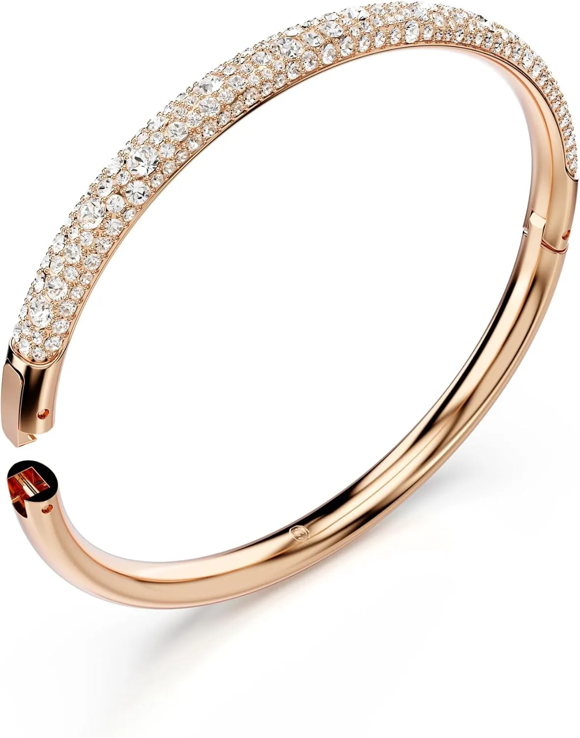 Swarovski Meteora Bangle, Snow Pave, Clear Crystals on Rose Gold-tone Finished Metal