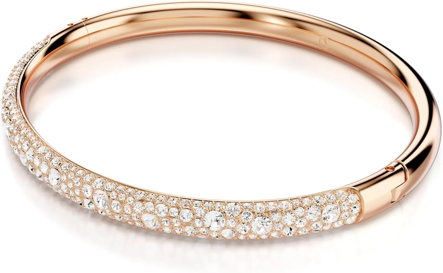 Swarovski Meteora Bangle, Snow Pave, Clear Crystals on Rose Gold-tone Finished Metal