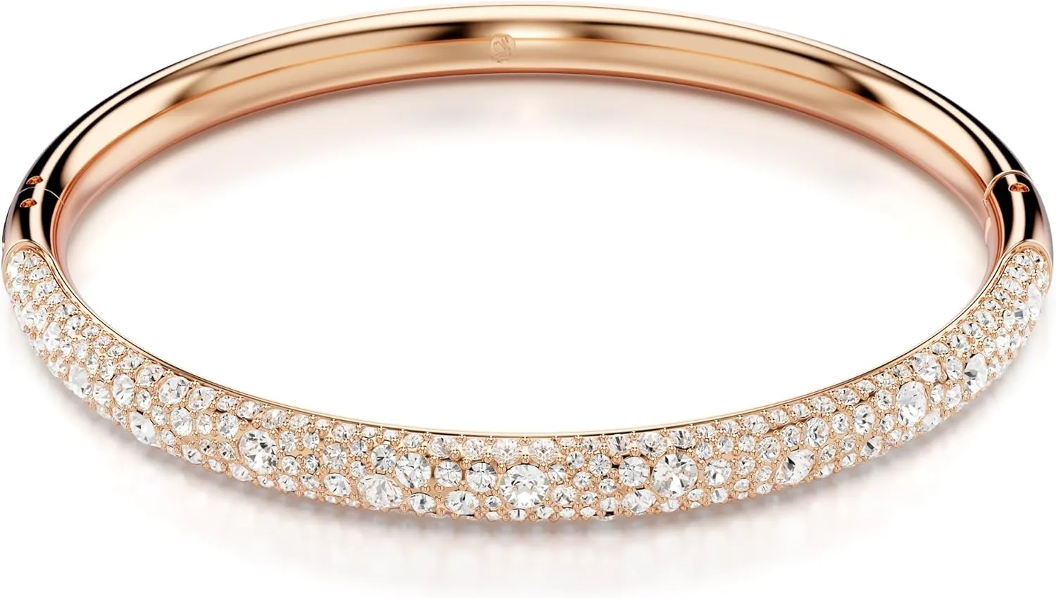 Swarovski Meteora Bangle, Snow Pave, Clear Crystals on Rose Gold-tone Finished Metal