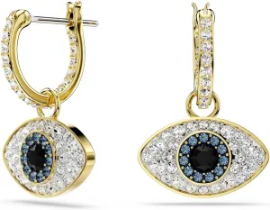 Swarovski Symbolica Drop Earrings, Evil Eye, Blue, Gold-Tone Finished