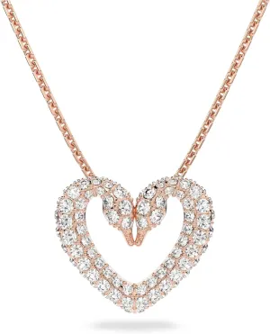 SWAROVSKI Una Necklace, Earrings, and Bracelet Jewelry Collection, Rose Gold Tone Finish, Clear Crystals