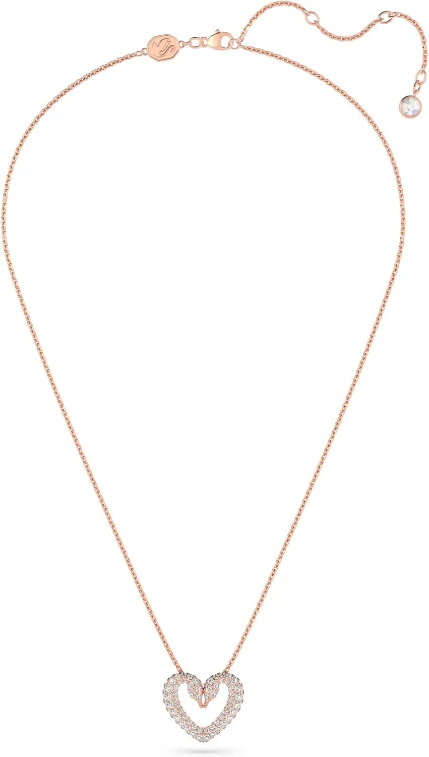 SWAROVSKI Una Necklace, Earrings, and Bracelet Jewelry Collection, Rose Gold Tone Finish, Clear Crystals