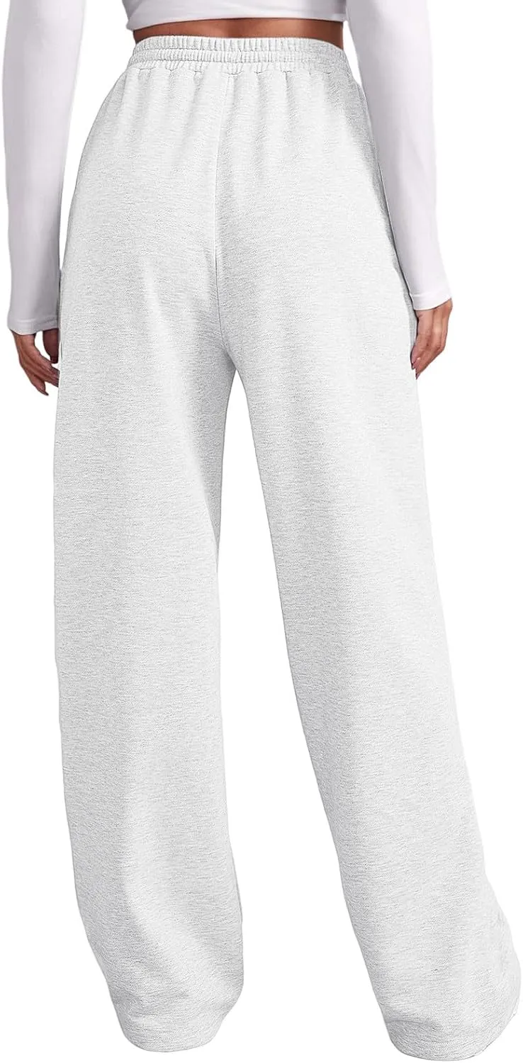 Sweatpants for Girls Baggy Wide Leg High Waisted Fleece Joggers with Pockets Trendy Casual Comfy Track Pants
