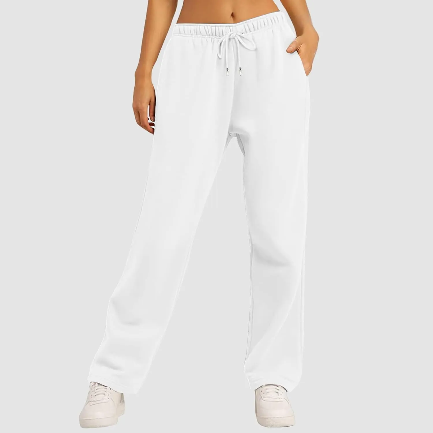 Sweatpants for Girls Baggy Wide Leg High Waisted Fleece Joggers with Pockets Trendy Casual Comfy Track Pants