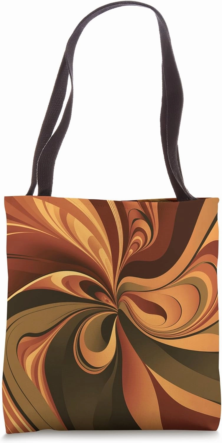 Swirl Abstract Warm Bold Tones Earth Seamless Pattern Brown Tote Bag