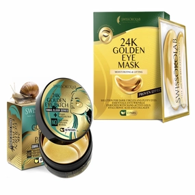 SWISSÖKOLAB Under Eye Patches For Puffy Eyes 24k Gold Eye Mask For Dark Circles And Puffiness Collagen Eye Gel Pads Moisturizing & Reducing Wrinkles Anti-Aging Hyaluronic Acid
