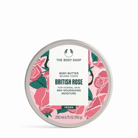 T.he Body Shop British Rose Body Butter | 96-Hour Deep Moisture | Softens Skin with Rose & Shea Butter Extract | Non-Greasy Cream | Dermatologically Tested | Perfect for Normal Skin | 200ml