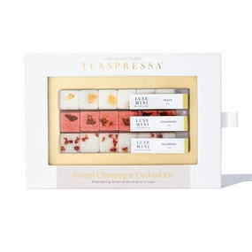 TEASPRESSA LUXE Mixology Cubes Instant Champagne Cocktail Kit | 100% Natural Drink Mix for Cocktails, Mocktails, and Non Alcoholic Drinks | Birthday Gifts for Women | As Seen on Shark Tank | 18 Count