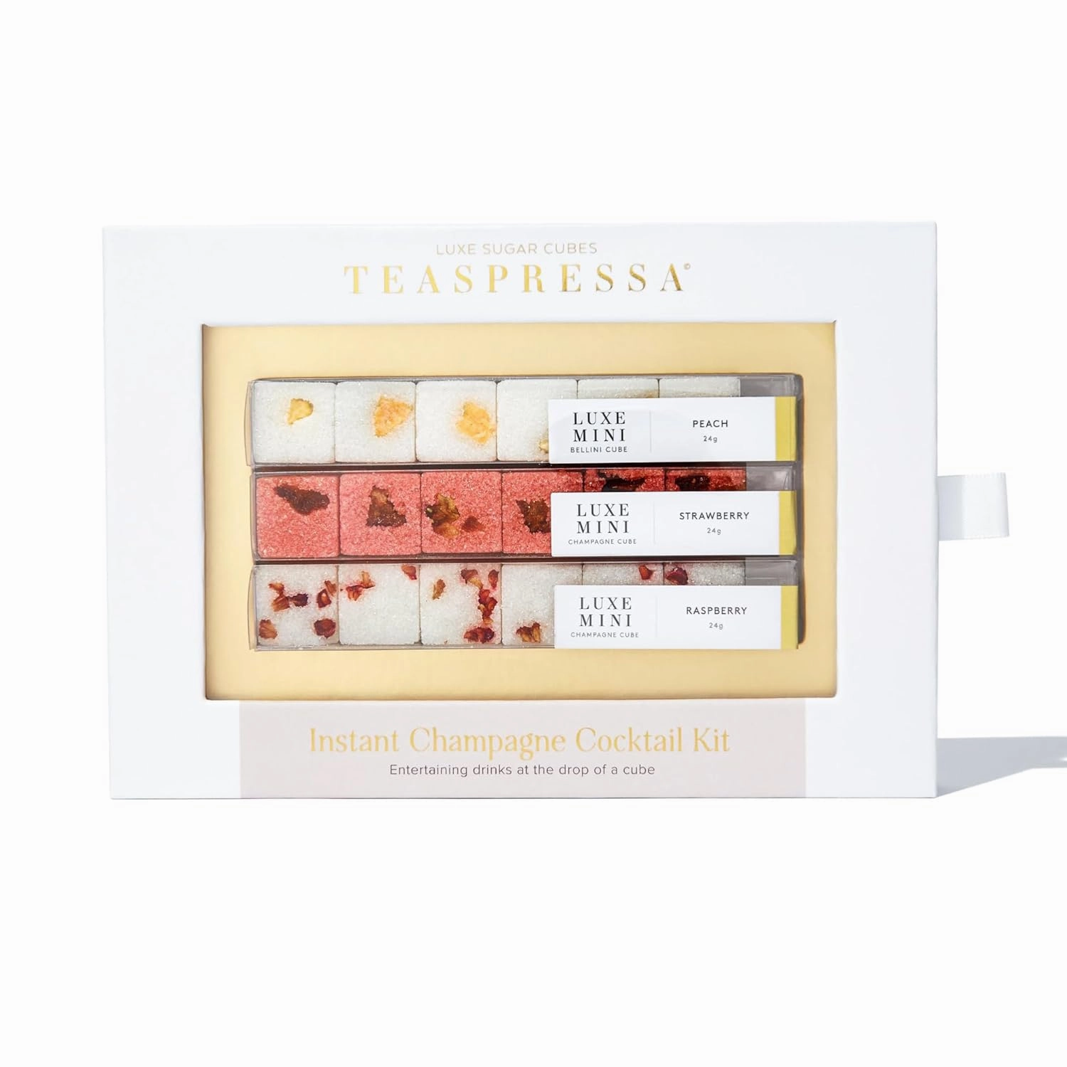 TEASPRESSA LUXE Mixology Cubes Instant Champagne Cocktail Kit | 100% Natural Drink Mix for Cocktails, Mocktails, and Non Alcoholic Drinks | Birthday Gifts for Women | As Seen on Shark Tank | 18 Count