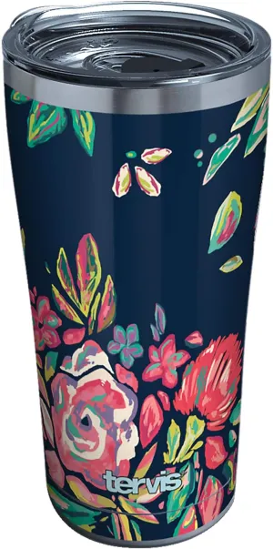 Tervis Live Bold Bouquet Triple Walled Insulated Tumbler Travel Cup Keeps Drinks Cold & Hot, 20oz Legacy Stainless Steel, Live Bold Bouquet