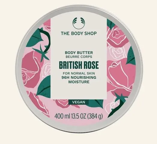 The Body Shop British Rose Body Butter Jumbo Size 13.5 Fl Oz, White