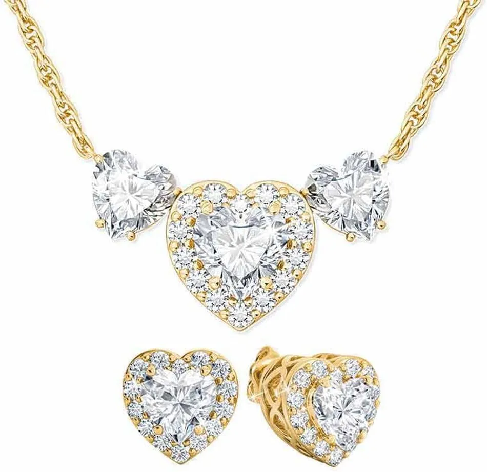 The Danbury Mint Forever I Love You Diamonisse Necklace- Sparkling Simulated Diamonds - Romantic Gift for Her #6398-0015