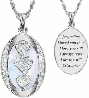 The Danbury Mint Personalized Diamond I Love You Pendant