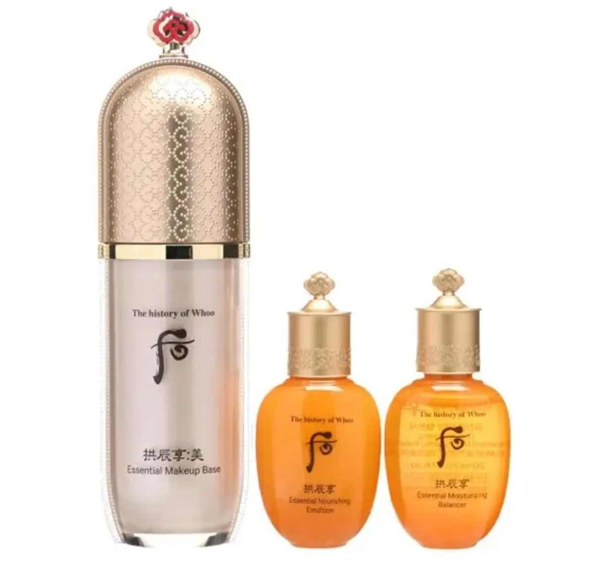 The History Of Whoo Gongjinhyang Mi Essential Makeup Base Moisturizing Nourishing Skin Care 3 Pcs Special Set