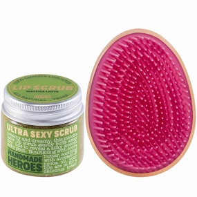 The Ultimate Self-Care Duo for Nourished Lips and Tangle-Free Hair: 100% Natural Lip Scrub Matcha Latte and Hair Detangler Brush in Rose Gold