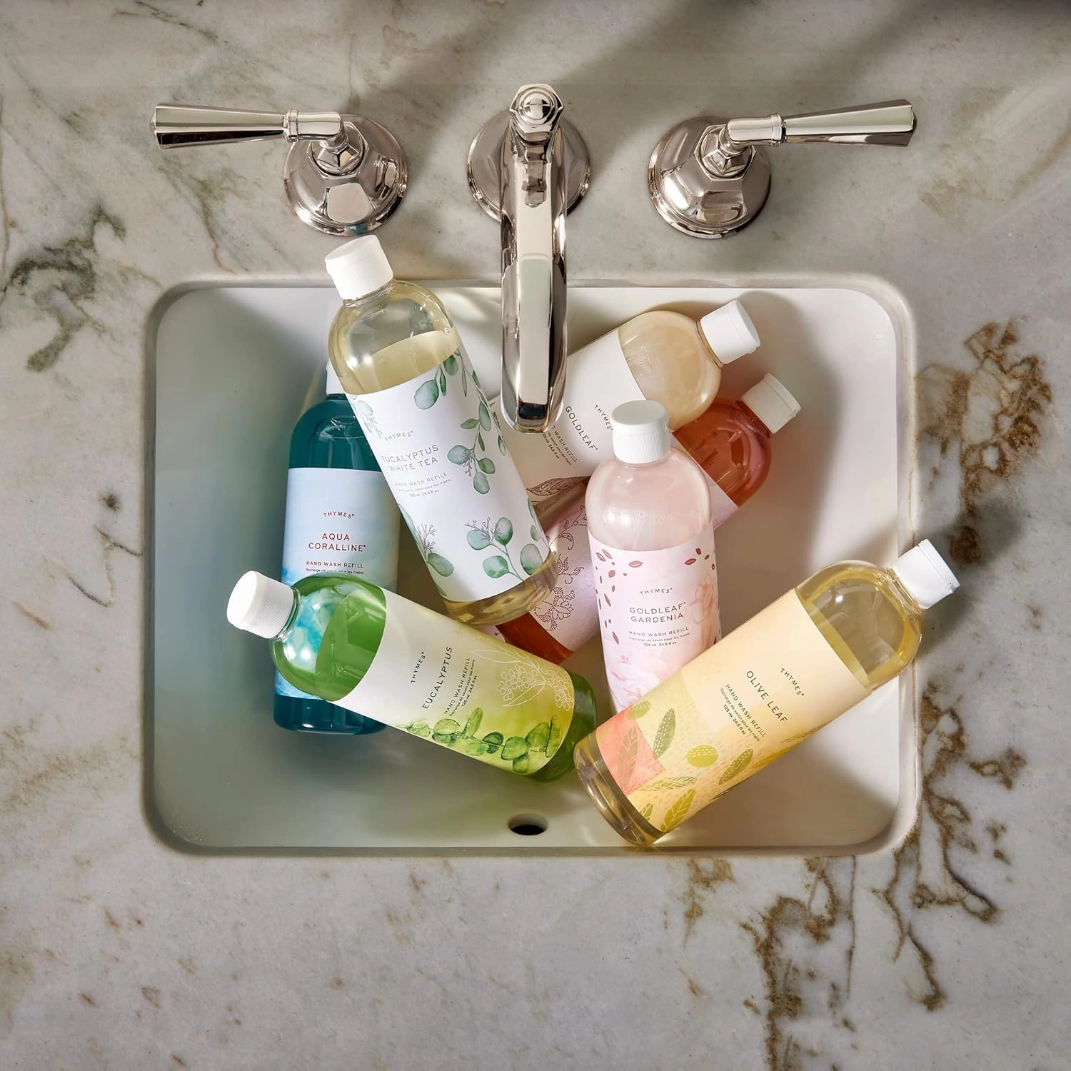 Thymes Hand Wash Refill - Lightly Scented Liquid Hand Soap for Bathroom and Kitchen Refill - Moisturizing Formula with Natural Ingredients (Kimono Rose, 24.5 fl oz)