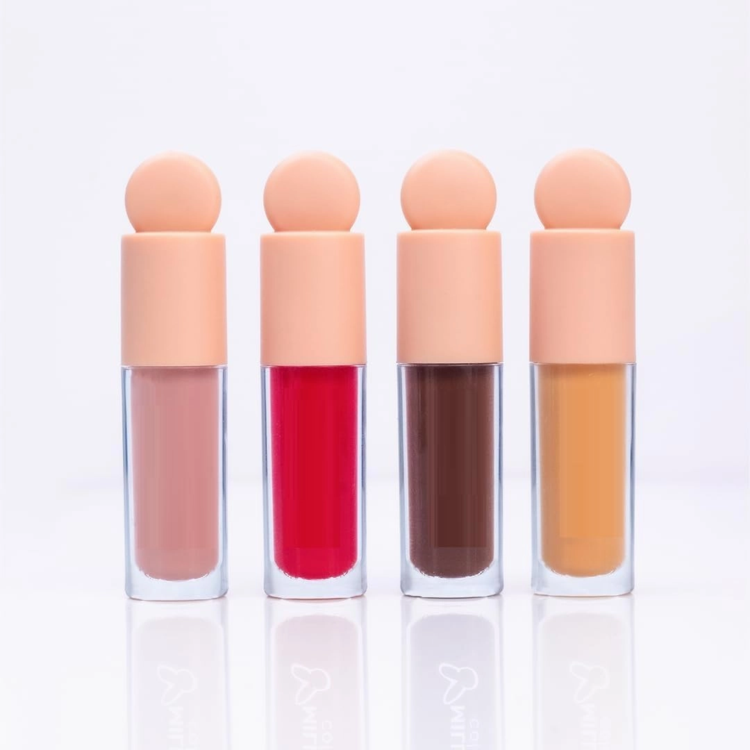 Tinted Glow Lip Tint Balm Oil For Women Dark, Dry and Chapped Lips | (Pack of 4 - Peach, Strawberry, Chocolate, Honey) - 8ml