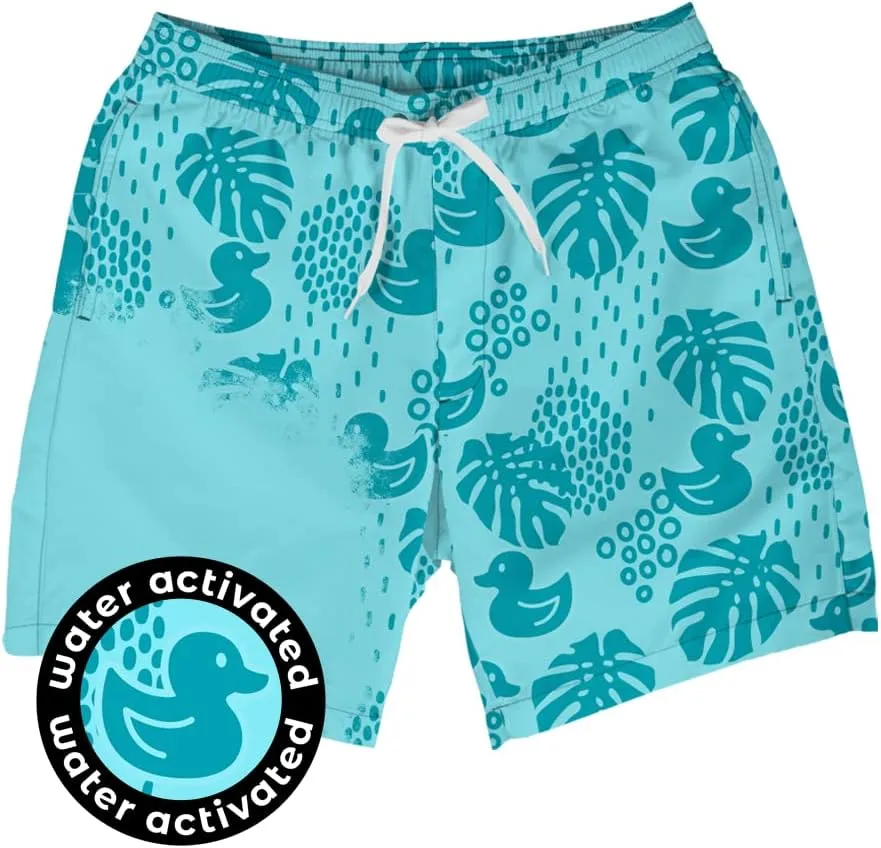 Tipsy Elves Men's Color Changing Swim Trunks - 7 Inch Inseam Bold Colorful Swimming Trunks for Men