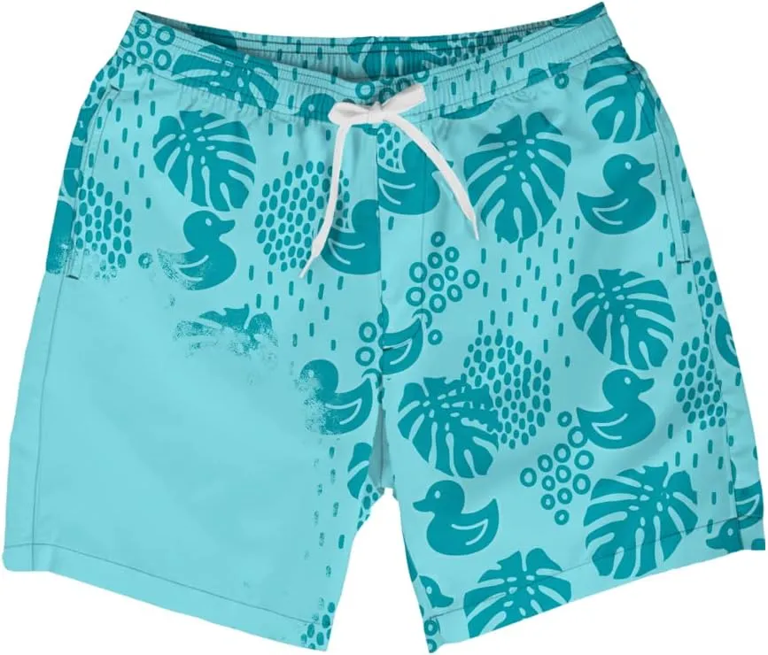 Tipsy Elves Men's Color Changing Swim Trunks - 7 Inch Inseam Bold Colorful Swimming Trunks for Men
