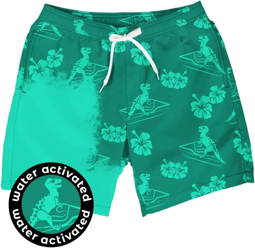 Tipsy Elves Men's Color Changing Swim Trunks - 7 Inch Inseam Bold Colorful Swimming Trunks for Men