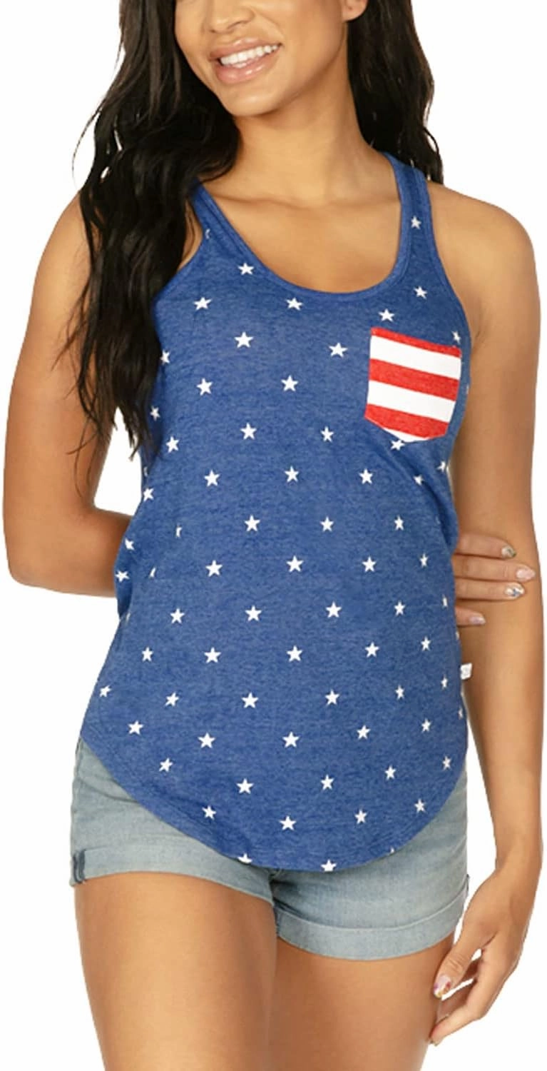 Tipsy Elves Women’s 4th of July Tank Tops Cute Patriotic American Flag Shirt Sleeveless July Fourth Outfits