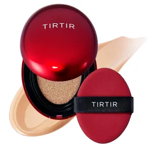 TIRTIR Mask Fit Red Cushion Foundation | Full coverage, Weightless, Skin fit, Satin Glow Finish, Korean Makeup Cushion Foundation (#22N Shell Beige, 0.63 Fl Oz)
