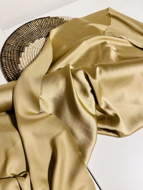 Tissu Soie beige champagne doré