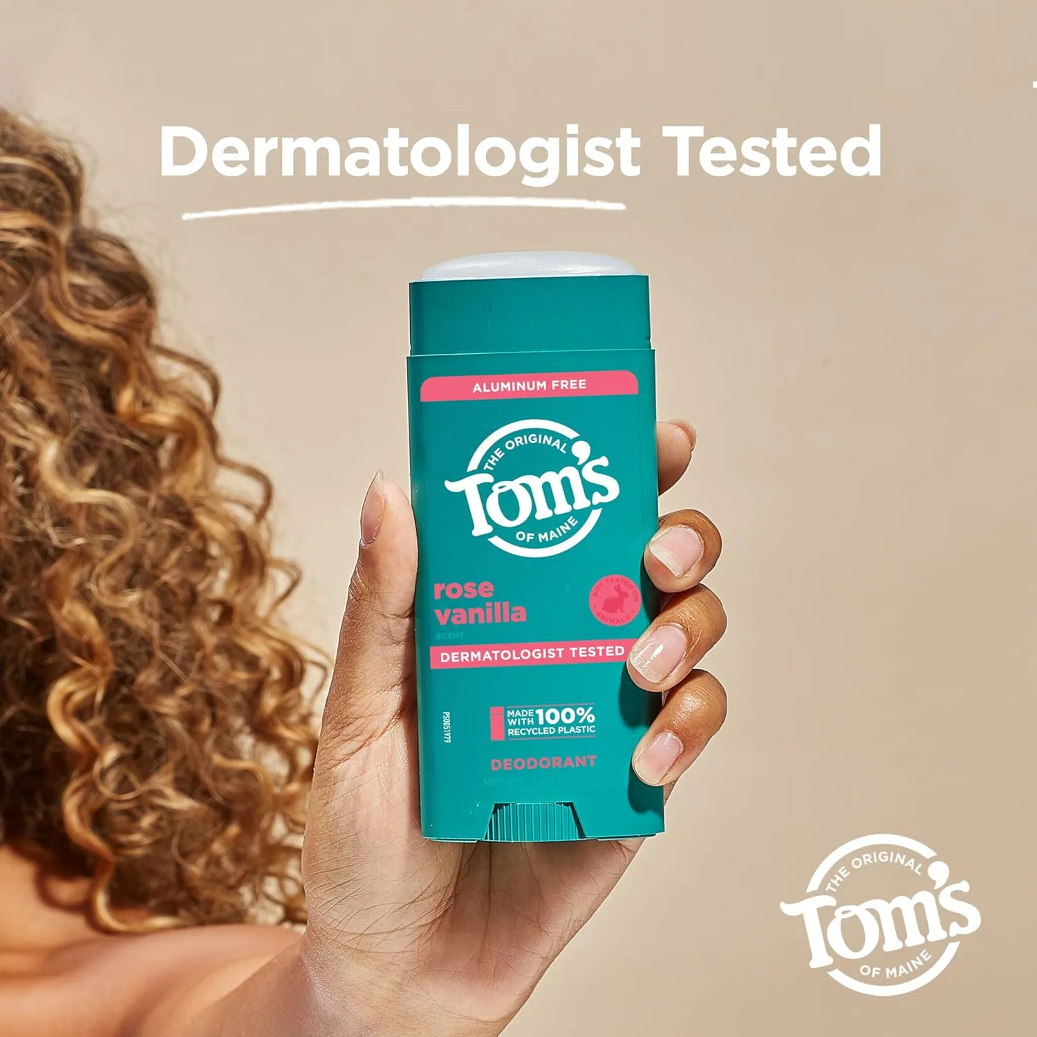 Tom's of Maine Rose Vanilla Aluminum Free Natural Deodorant For Women & Men | Goes on Clear | Odor & Wetness Protection | Naturally Derived and Moisture-Locking Ingredients | 3.25 oz (2 Pack)
