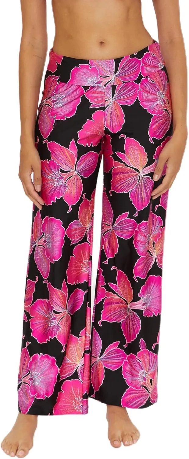 Trina Turk womens Swim Pants, Casual, Wide Leg, Beach Cover Ups for Women