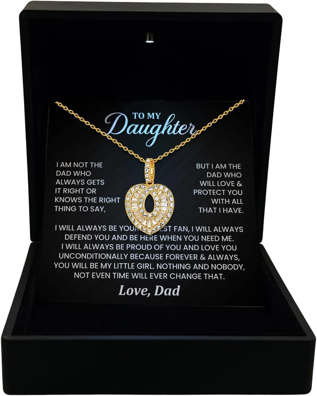 TRYNDI To My Daughter Necklace from Dad - Heartfelt Gift for Birthday, Mother's Day, Christmas, Valentine's Day - Elegant Daughter Gifts for Birthday