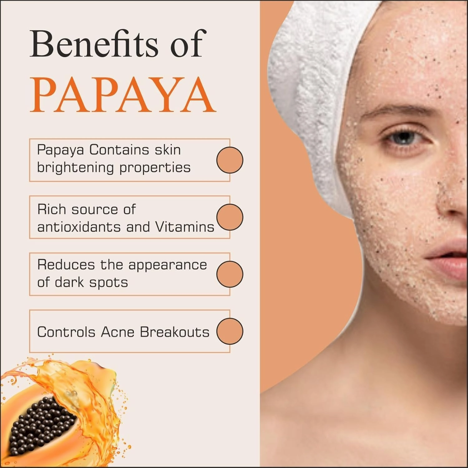 TU Papaya Scrub with Aloevera | Remove Dead Skin Cells & Dirt |Blackhead Remover Scrub | For Face & Body | Both For Men & Women 450ml