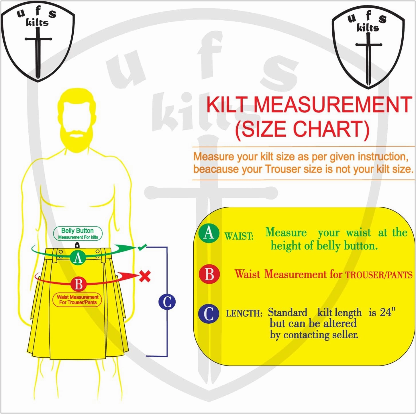 UFS Kilts – Hybrid Utility Kilt for Men in Cotton & Tartan, Sizes 30''-66''