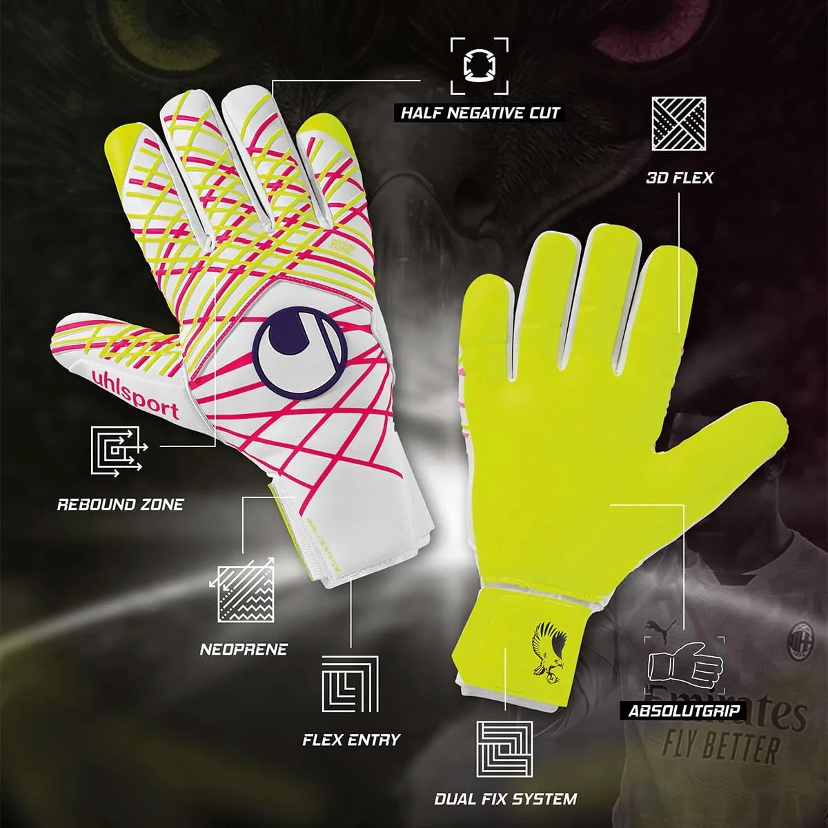 Uhlsport Absolutgrip HN Maignan #375 Goalkeeper Gloves Size