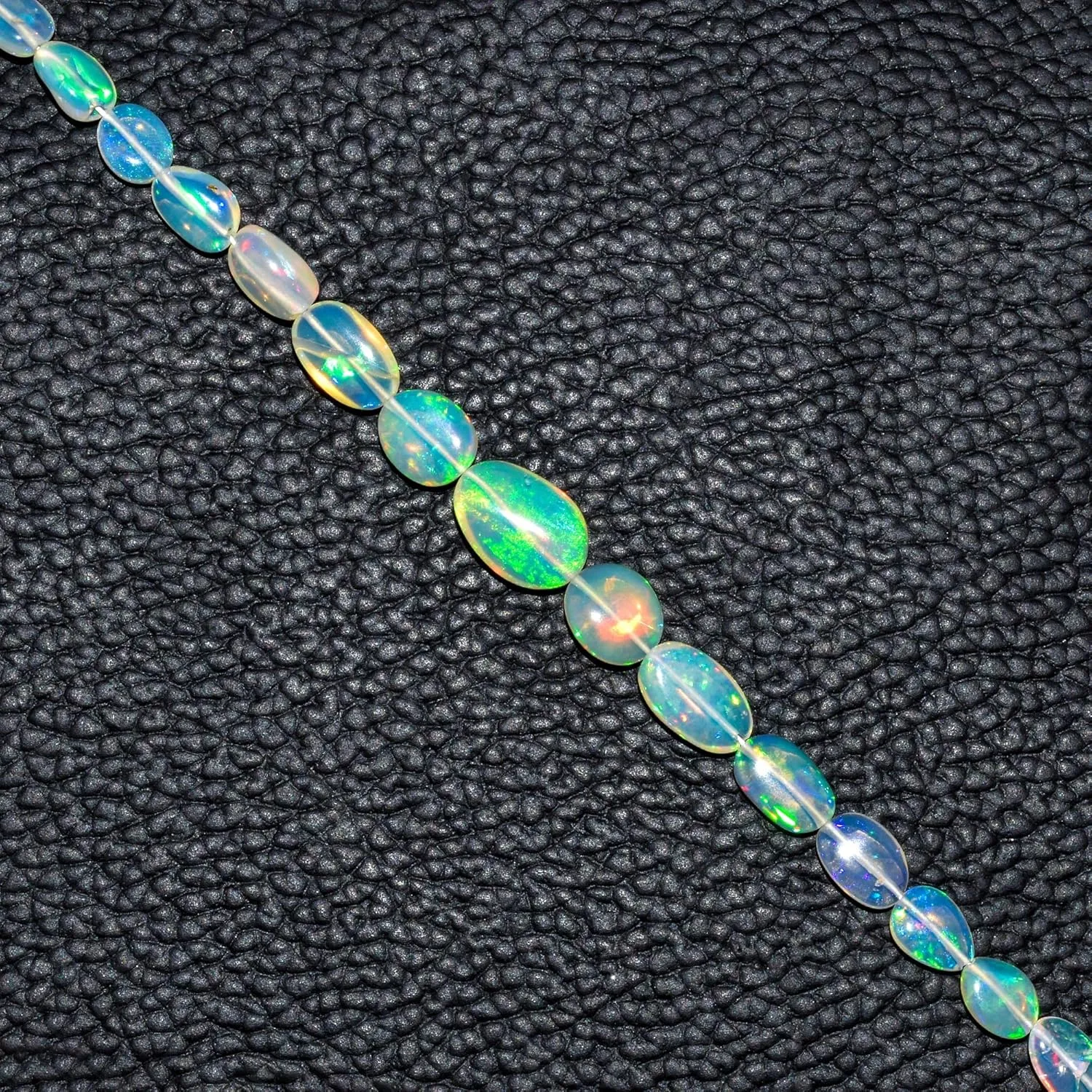 Ultra Fire Ethiopian Opal Beads Choker Bangle Bracelet For Women, Healing Chakra Crystal, October Birthstone, 925 Sterling Silver Chain 8 Inch, Wedding Gift for Her