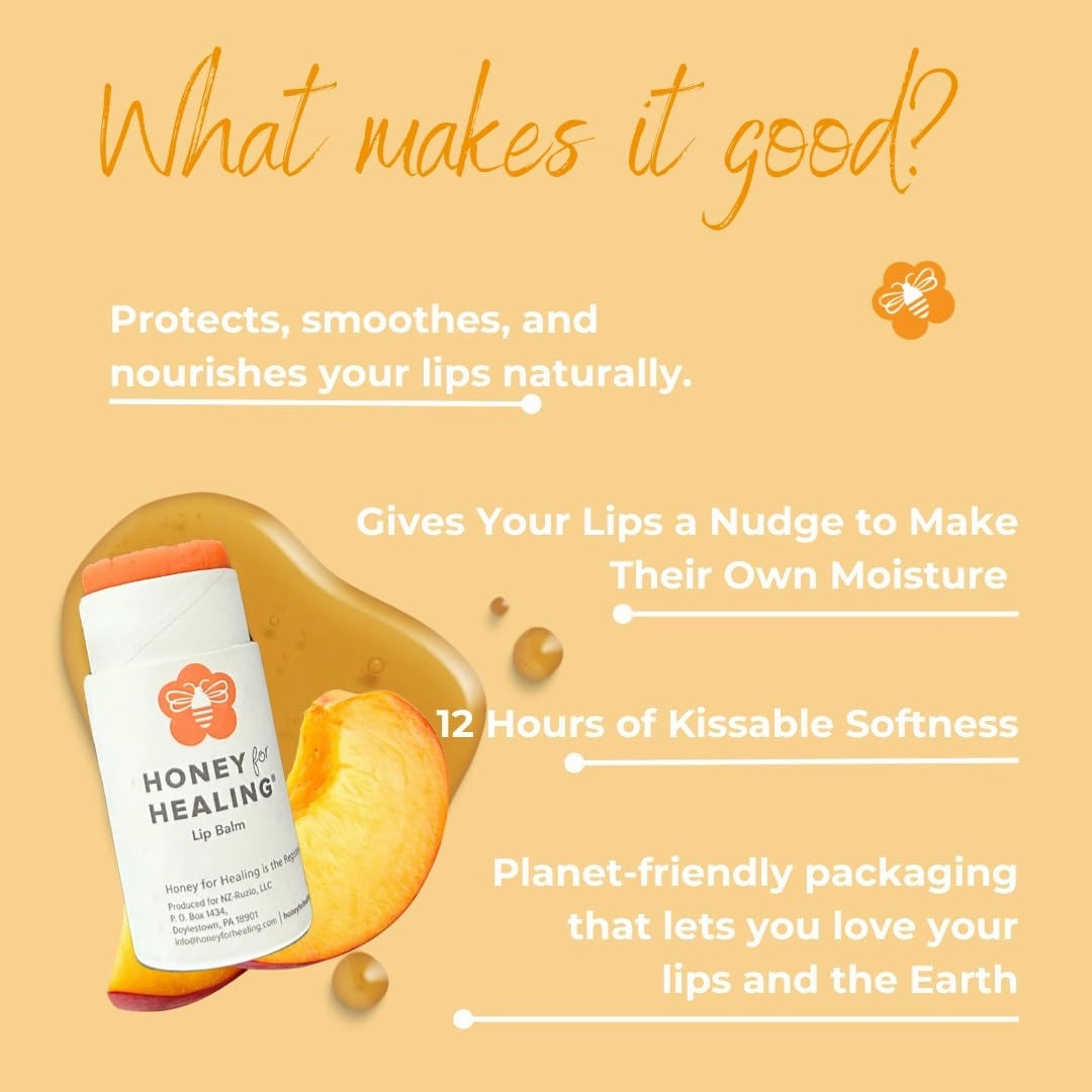 Ultra-Hydrating Tinted Formula Made with Manuka Honey 15  UMF, Coconut Oil, Beeswax | 12  Hour Moisture, Zero Waste Recyclable Tube | Lip Moisturizer & Color in One 0.25 oz / 7 gr (Soft Peach)