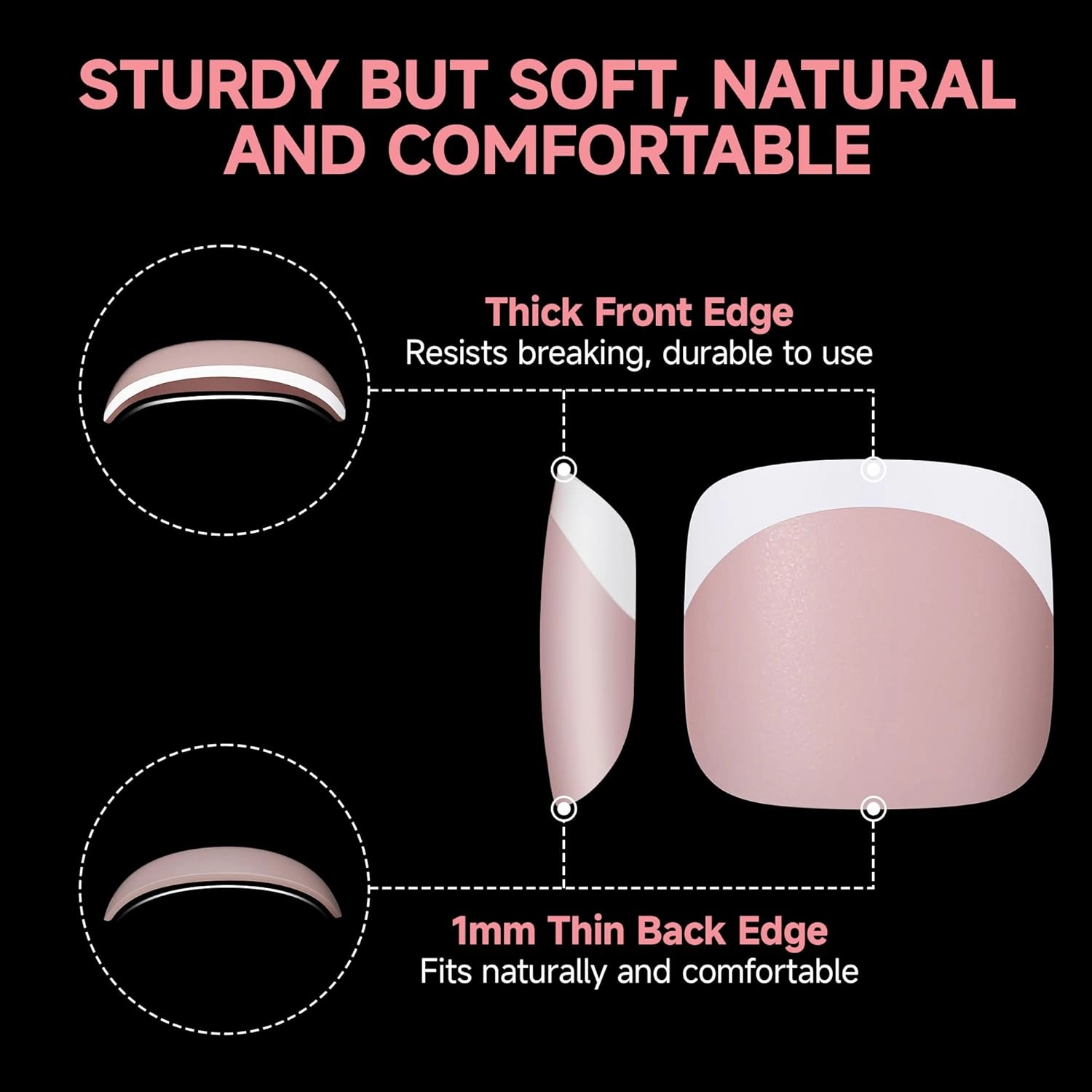 UNA GELLA French Press On Toe Nails Short 330Pcs Peach Pink X-Soft Gel Toe Nail Tips 15 Sizes Square Round Pre-etched Toenail Tips Soak Off Fake Acrylic Press On Toenails for Women Nail Extensions Art