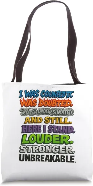 Unbreakable Motivation Empowering Bold Comeback Fighter Tote Bag