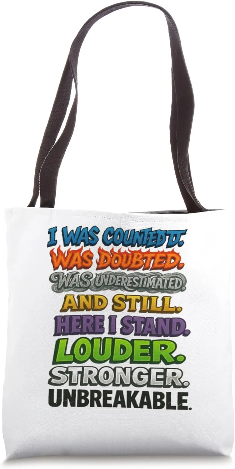 Unbreakable Motivation Empowering Bold Comeback Fighter Tote Bag