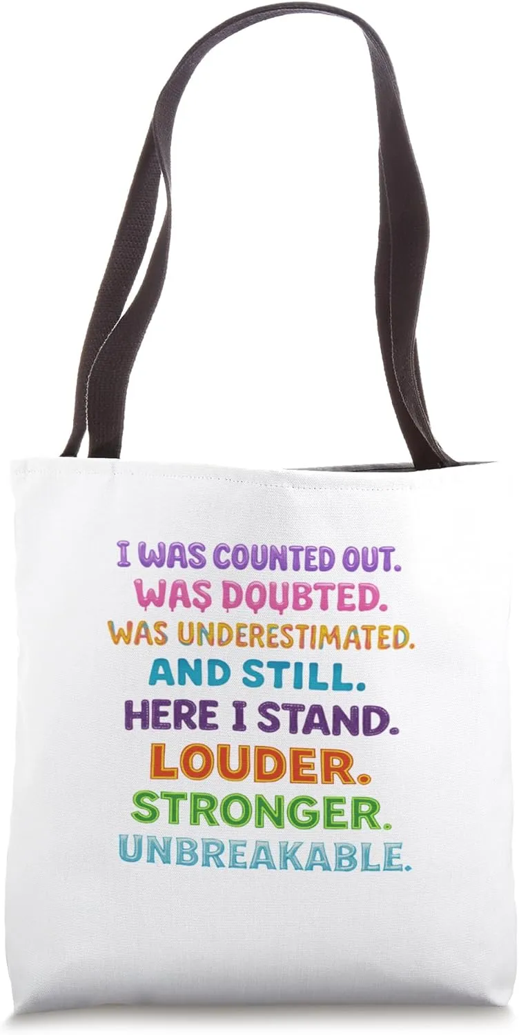 Unbreakable Motivation Empowering Bold Comeback Fighter Tote Bag