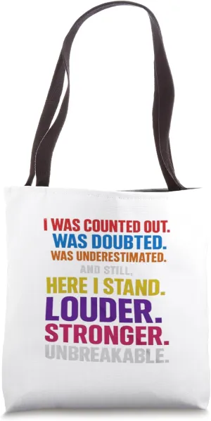 Unbreakable Motivation Empowering Bold Comeback Fighter Tote Bag