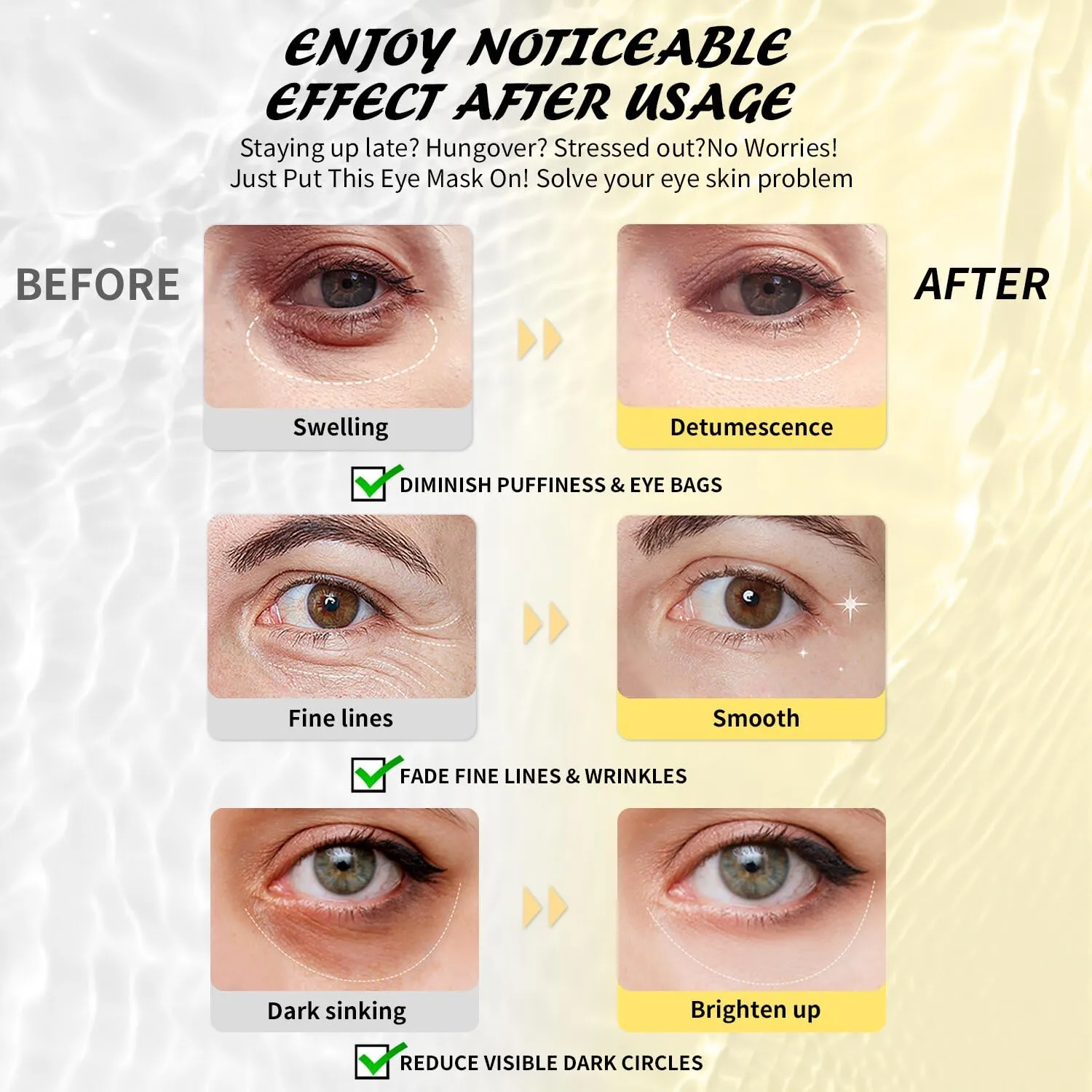 Under Eye Patches(25 Pairs), 24K Gold, Caffeine, Hyaluronic Acid, Aloe Vera Eye Masks for Dark Circles Puffy Eyes Undereye Bags, Eye Skin Care Gift Set for Bachelorette Party Favors