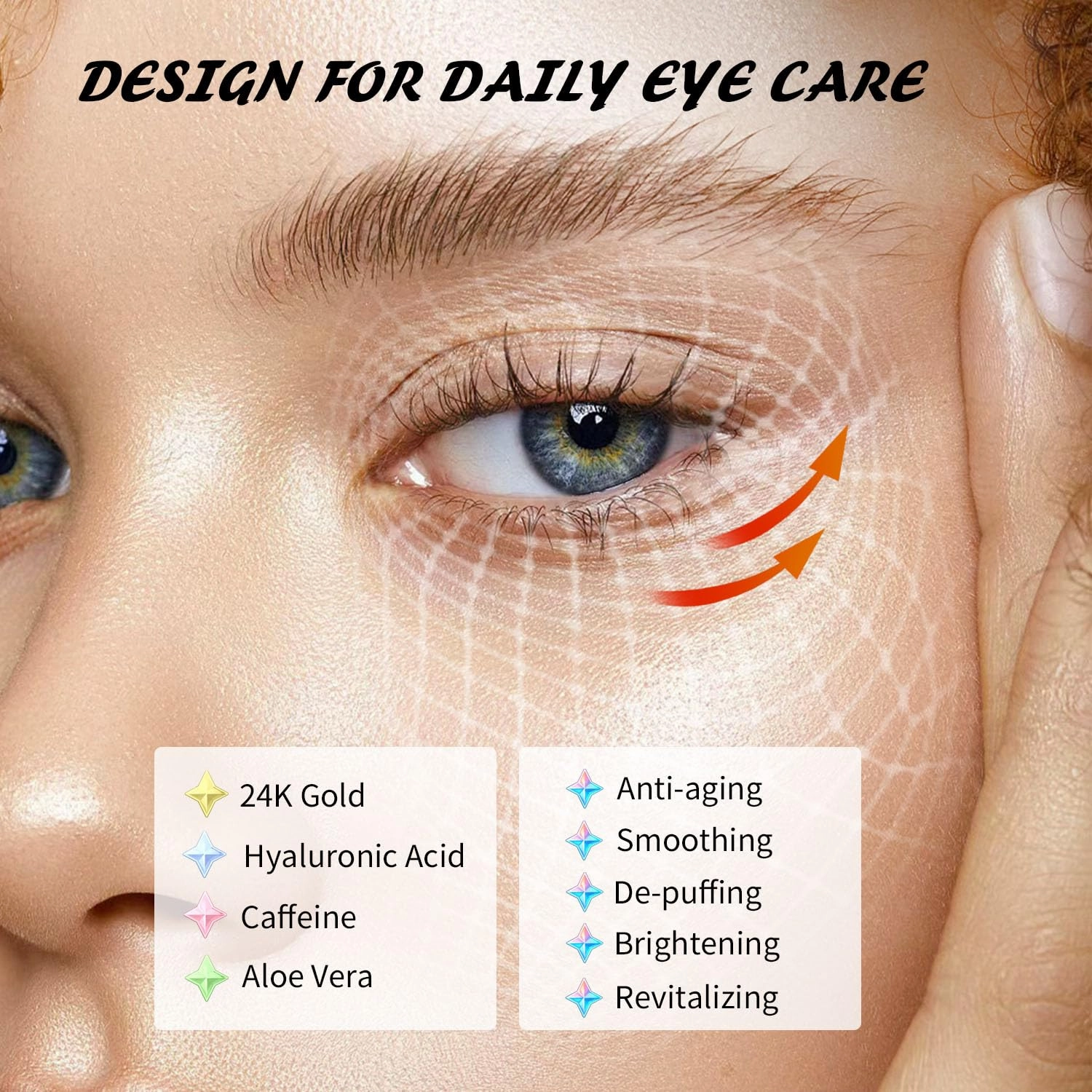 Under Eye Patches(30 Pairs), 24K Gold, Caffeine, Hyaluronic Acid, Aloe Vera Eye Masks for Dark Circles Puffy Eyes Undereye Bags, Eye Skin Care Gift Set for Bachelorette Party Favors