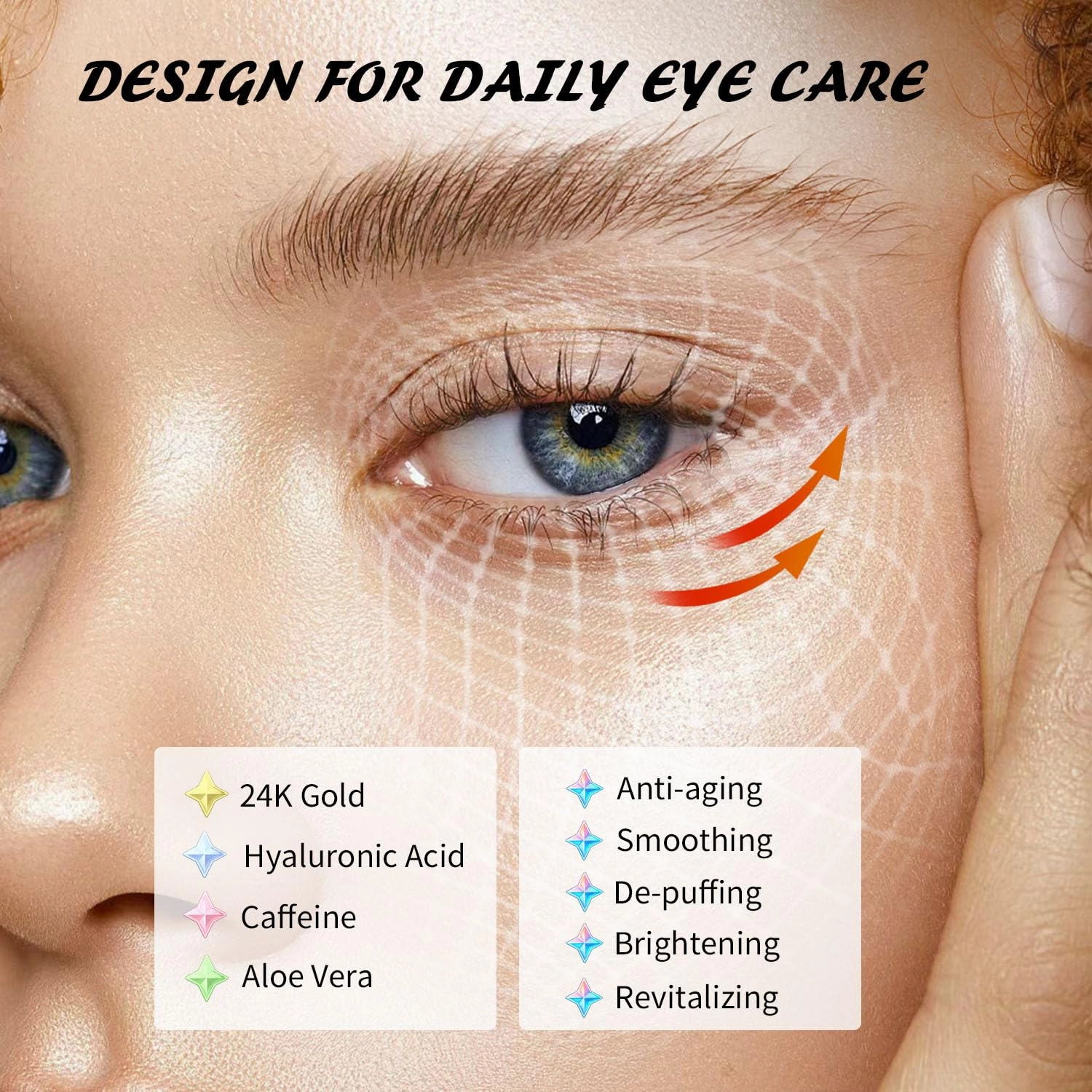 Under Eye Patches(50 Pairs), 24K Gold, Caffeine, Hyaluronic Acid, Aloe Vera Eye Masks for Dark Circles Puffy Eyes Undereye Bags, Eye Skin Care Gift Set for Bachelorette Party Favors